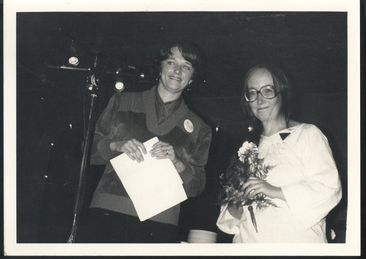 Alexa and Bi-sexual feminist activist elder Lynn Murphy at The Turret in 1981.