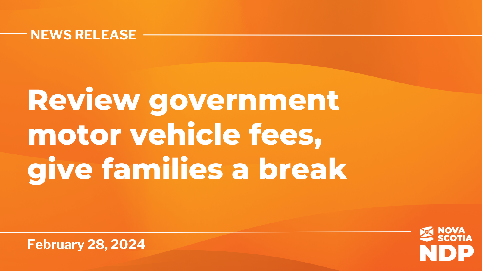 Review government motor vehicle fees, give families a break « Nova
